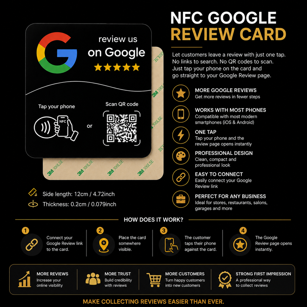 NFC Google Review Card – Get More Google Reviews